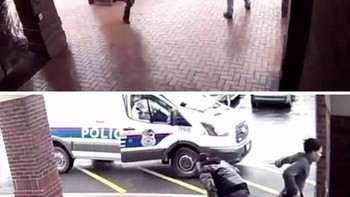 Pelaku penembakan coba kabur, langsung ditekel orang yang lewat. Foto: Reddit via Bored Panda