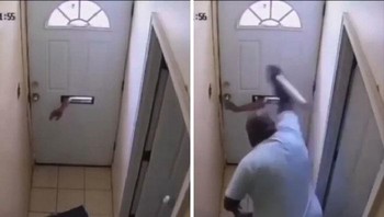 Coba bobol rumah orang lewat kotak surat langsung dihajar pemilik rumah. Foto: Reddit via Bored Panda