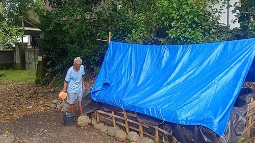 Bak penampungan air yang dibuat warga Banjar Pangkung Kwa, Desa Penyaringan, Kecamatan Mendoyo, Kabupaten Jembrana, Bali, Senin (30/1/2023). (Foto: I Putu Adi Budiastrawan/detikBali)