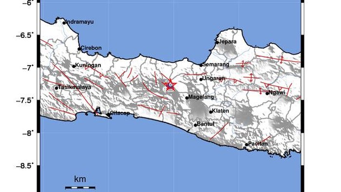 Gempa M 2,6 guncang Wonosobo, Senin (30/1/2023).