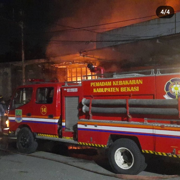 Kebakaran di Cikarang Utara, Kabupaten Bekasi, 30 Januari 2023. (Dok Polsek Cikarang Utara)
