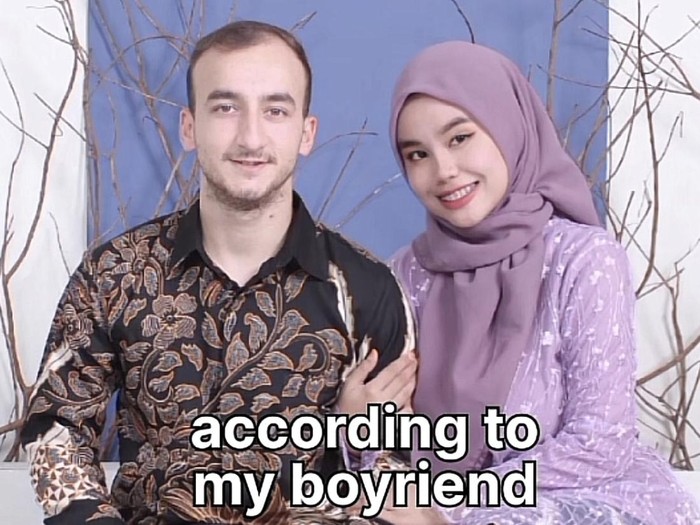 Kisah cinta unik viral di media sosial. Foto: Dok. TikTok @amayapratiwi.