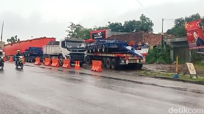 Lokasi penutupan jalan di jembatan Cilutung, Majalengka