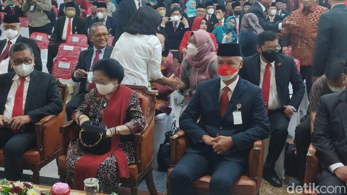 Megawati Soekarnoputri hadiri acara pelantikan Walkot Semarang, Senin (30/1/2023).