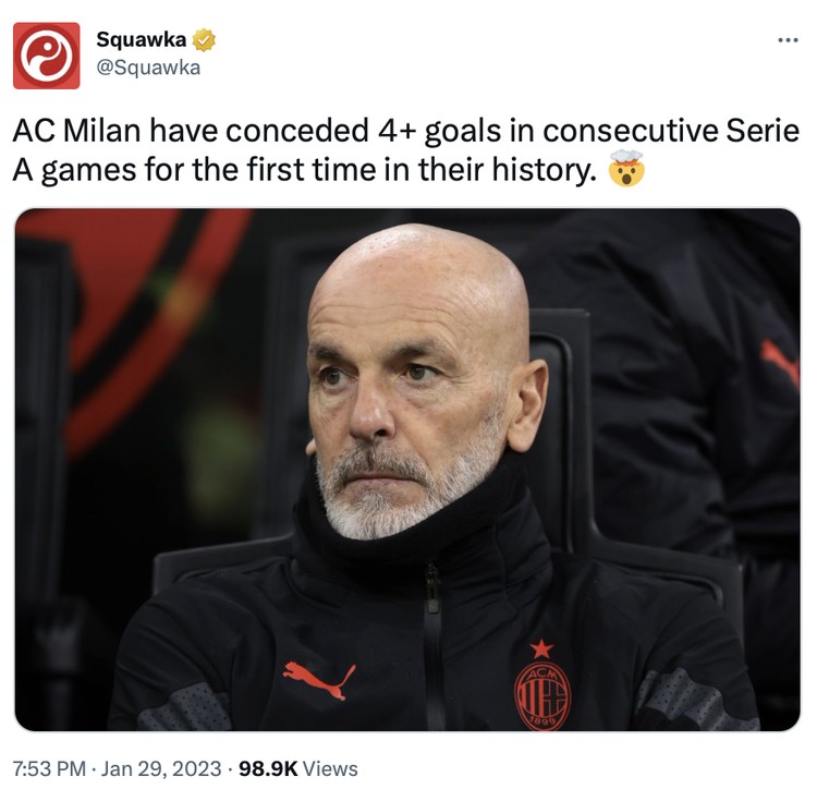 Meme Meme Juventus dan AC Milan sama-sama kalah di Serie A.