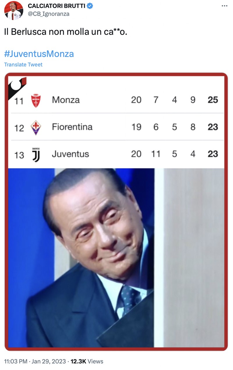 Meme Juventus dan AC Milan sama-sama kalah di Serie A.