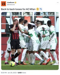 Meme Juventus dan AC Milan sama-sama kalah di Serie A.