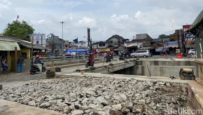 Proyek Jembatan Jatijajar. (Devi Puspitasari/detikcom)