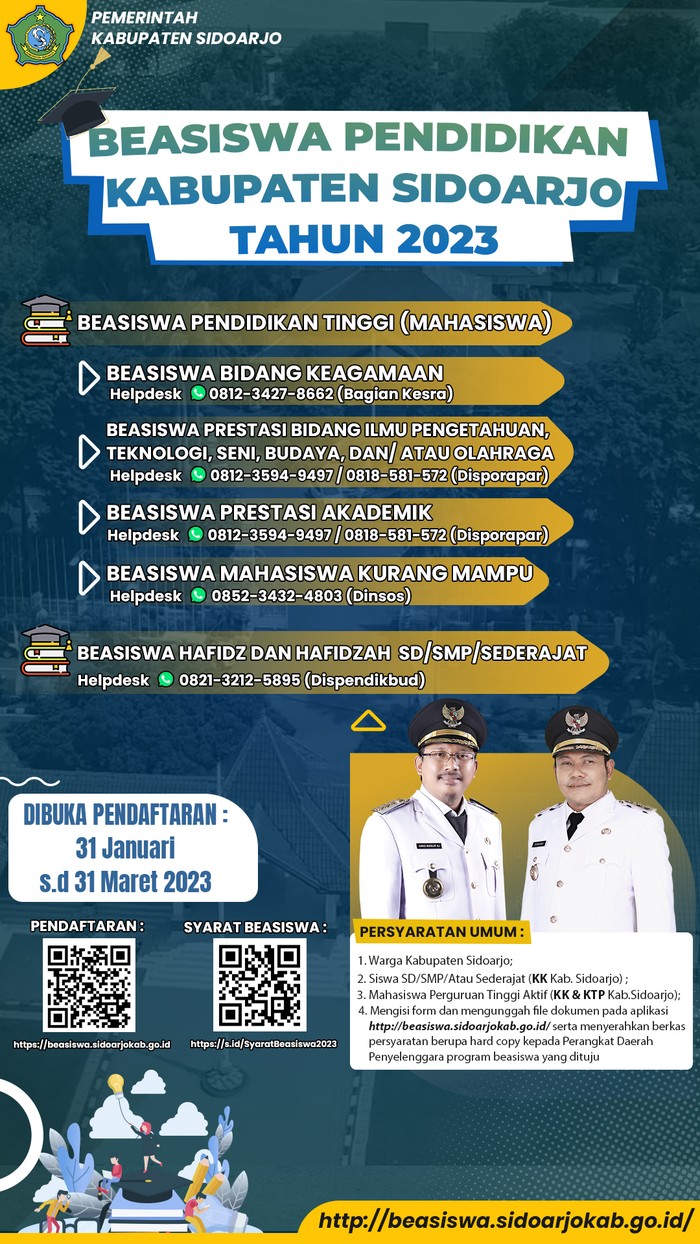 Beasiswa Pendidikan Kabupetan Sidoarjo.