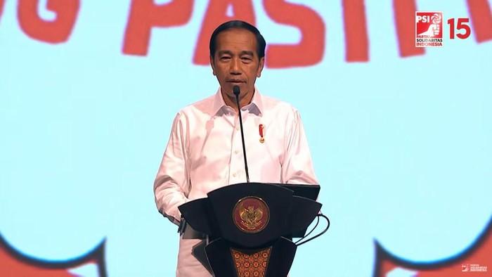 Presiden Jokowi di HUT ke-8 PSI (Foto: Tangkapan layar YouTube Setpres)