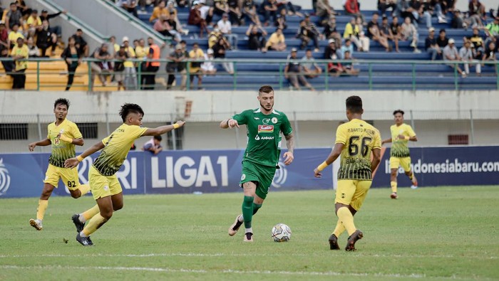 Yevhen Bokhashvili cetak brace dan bawa PSS meraih kemenangan atas Barito Putera, Selasa (31/1/2023).