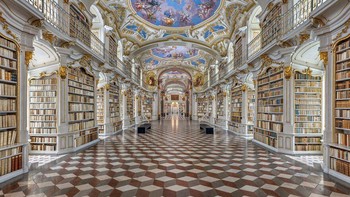 Karya Mario Basner. Potert mega dan memesona Admont Abbey Library di Austria. Foto: budapestfotoawards