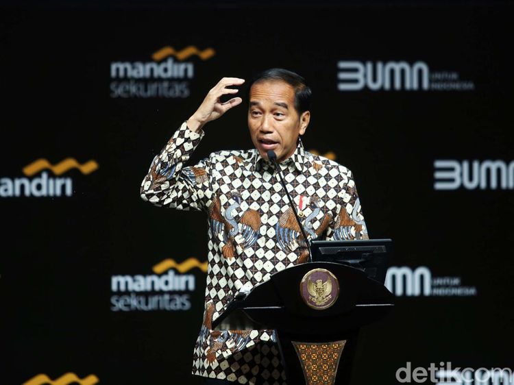 Potret Jokowi Bicara Hilirisasi Industri di Mandiri Investment Forum 2023
