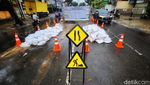 Macet Akibat Galian Kabel di Bintaro Tangsel