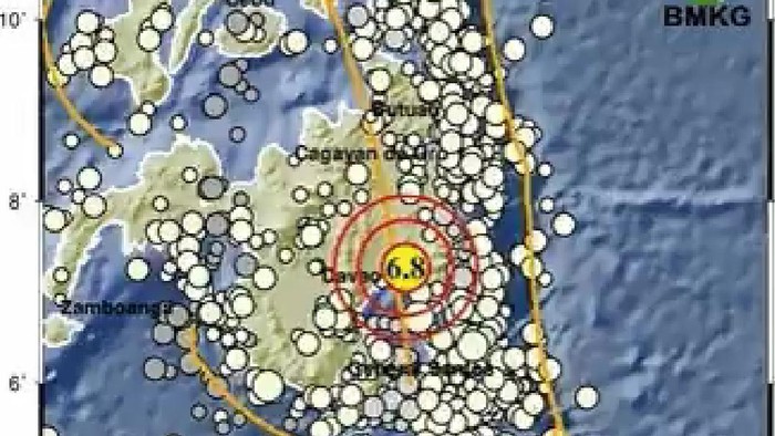 Titik pusat gempa M 6,8