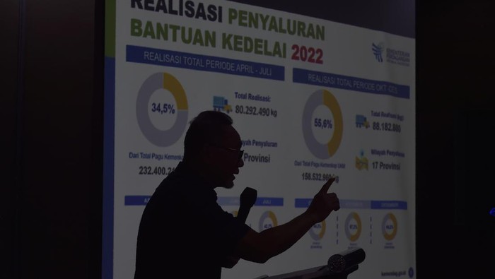 Upaya Pemerintah Menjaga Stabilitas Pasokan dan Harga Kedelai Mendag Zulhas memberikan arahan pada Rapat Kerja Nasional Gabungan Koperasi Produsen Tempe Tahu Indonesia (Gakoptindo) Tahun 2023.