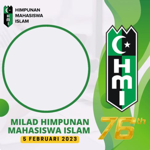 Twibbon Milad HMI ke-76 sudah bisa diunduh. Hari lahir Himpunan Mahasiswa Islam (HMI) ke-76 jatuh pada tanggal 5 Februari 2023.