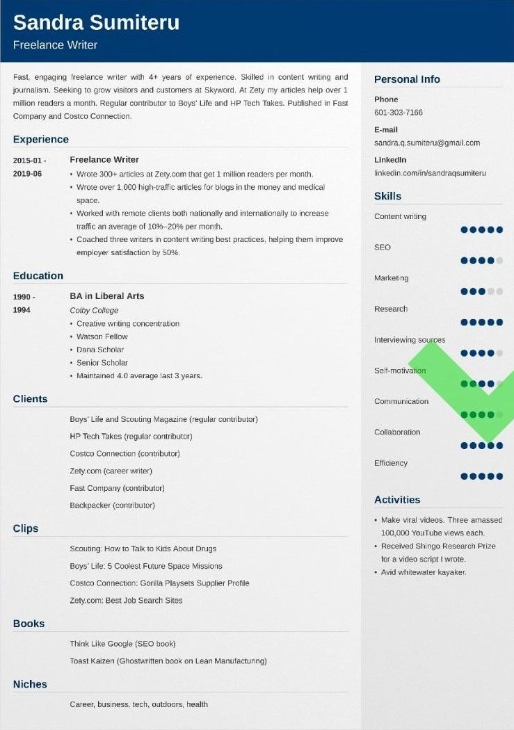 Contoh CV bahasa Inggris.
