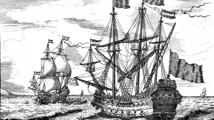 Illustration of a Navy in the second half of the 17th century