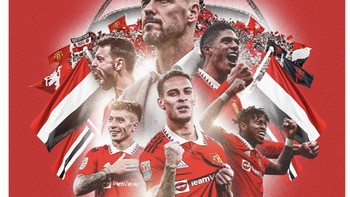 Euforia MU dan para fansnya usai memastikan diri pergi ke Stadion Wembley. Foto: Twitter