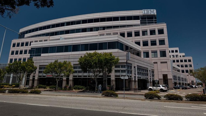 The IBM office in Foster City, California, U.S., on Wednesday, July 14, 2021. International Business Machines Corp. (IBM) is scheduled to release earnings figures on July 19. Photographer: David Paul Morris/Bloomberg via Getty Images