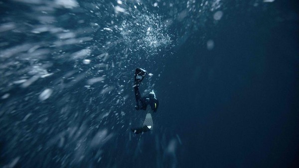 Guerin-Boeri merupakan pemegang beberapa rekor dunia dalam menyelam bebas di bawah es. Penyelam Prancis itu menarik napas dalam-dalam dan terjun lebih dari 15 meter melalui perairan es Kvaenangen Fjord untuk menyaksikan paus, yang datang ke daerah tersebut untuk berburu ikan haring. Guerin-Boeri merupakan pemegang beberapa rekor dunia dalam menyelam bebas di bawah es. Penyelam Prancis itu menarik napas dalam-dalam dan terjun lebih dari 15 meter melalui perairan es Kvaenangen Fjord untuk menyaksikan paus, yang datang ke daerah tersebut untuk berburu ikan haring.