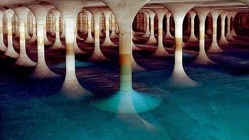 Pemandangan di dalam salah satu dari dua waduk air bawah tanah kota Munich di Taman Forstenrieder, Bavaria, Jerman. Air ini kemudian dialirkan ke rumah warga untuk dikonsumsi. Foto: Boredpanda