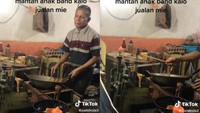Viral Penjual Mie Goreng Masak Sambil Main Drum, Netizen: Mantan Anak Band