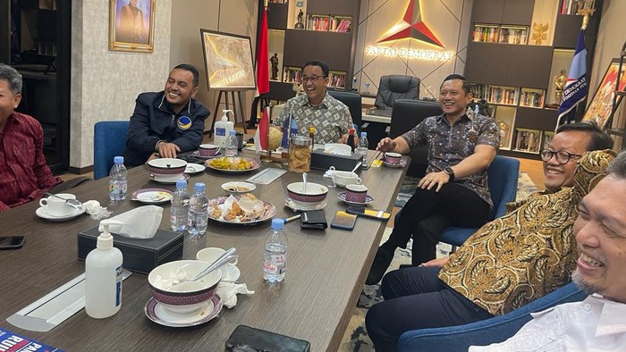 Pertemuan Anies dan AHY di markas Demokrat. (dok. Istimewa).