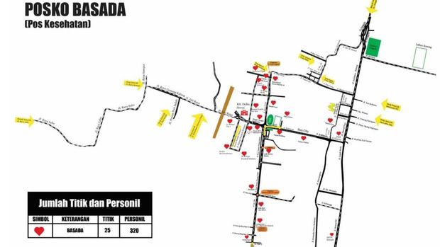 Pos Kesehatan di luar Stadion GOR Delta Sidoarjo saat 1 abad NU