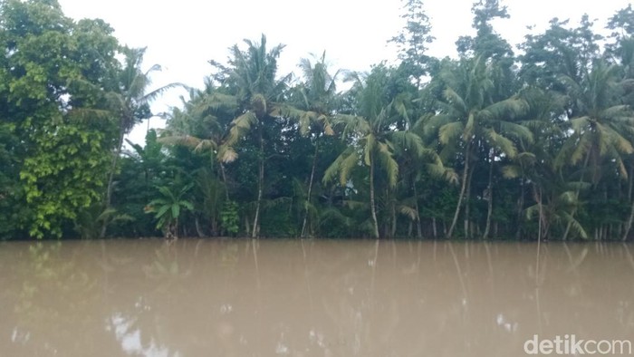 Tanggul Sungai Birin di Desa Melikan, Kecamatan Wedi Klaten, jebol, Jumat (3/2/2023).