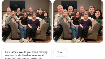 Minta agar suaminya dibuat ukuran yang normal...Foto: Instagram/James Fridman