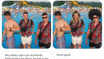 Azab teman yang suka mengejek rambut teman....Foto: Instagram/James Fridman