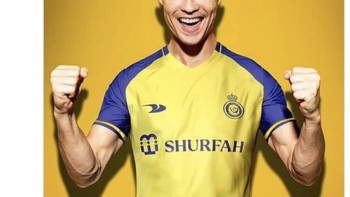 Gol pertama Cristiano Ronaldo di Al Nassar ini juga menasihkannya sebagai pemain yang sering cetak gol di setiap klub yang dibelanya. Foto: Twiiter