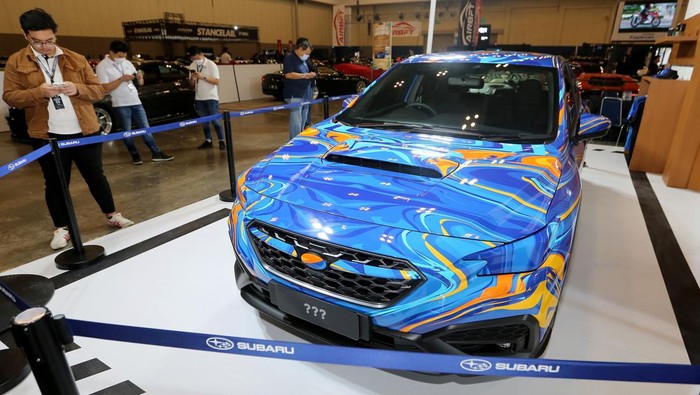 Keren Banget! All New Subaru WRX Berbalut Stiker Kamuflase Subaru Indonesia ikut berpartisipasi di ajang modifikasi The Elite Showcase yang digelar di ICE BSD City pada 4-5 Februari 2023.