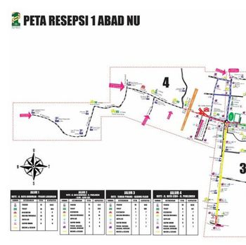 Peta pelaksanaan resepsi puncak 1 Abad NU di Sidoarjo
