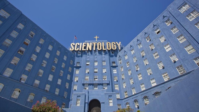 Los Angeles, USA - August 28, 2011: The Church of Scientology building in Los Angeles on Sunset Boulevard.