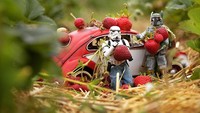 Darryl dengan detail mengatur pose figur robot ini ketika melakukan kegiatan sehari-hari. Eric memiliki hobi memasak, membuat jus buah, membuat kue, hingga memarut keju. Foto: Instagram @darryljones