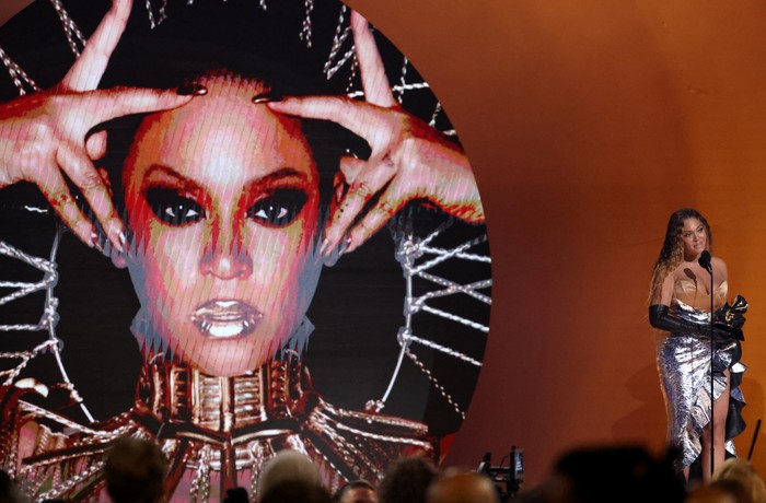 Beyonce Beyonce accepts the award for Best Dance/Electronic Music Album for