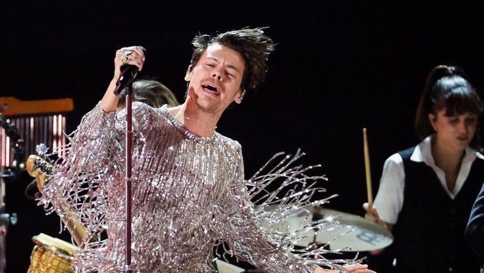 Harry Styles performs during the 65th Annual Grammy Awards in Los Angeles, California, U.S., February 5, 2023. REUTERS/Mario Anzuoni