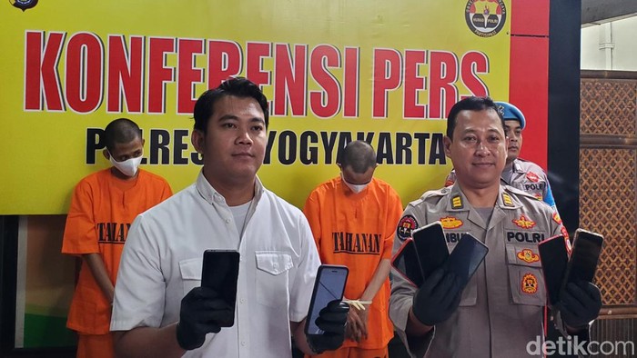 Jumpa pers kasus pencurian HP di SMPN 16 Yogkarta, Senin (6/2/2023).