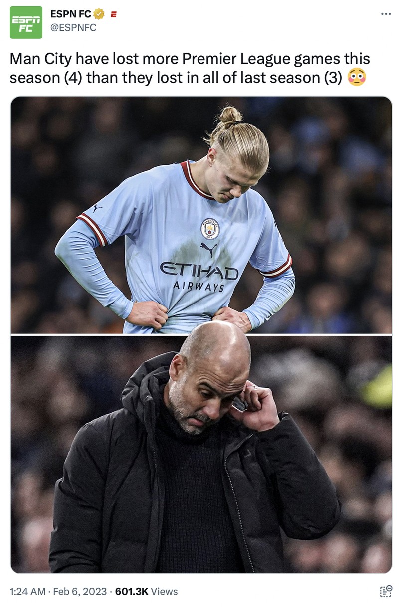 Persaingan Liga Inggris pekan kemarin berlangsung seru. Kekalahan Man City jadi syukur Arsenal dan Man United dan meme-nya berterbaran di lini masa.