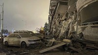 Survei Geologi Amerika Serikat (USGS) melaporkan gempa bumi mengguncang Turki itu berpusat di Nurdagi, Provinsi Gaziantep. Depo Photos via AP.