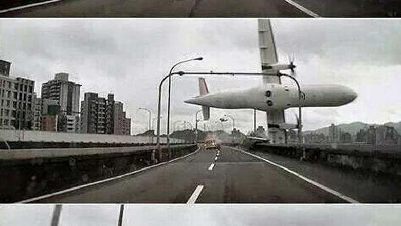 Pesawat TransAsia kecelakaan di Taiwan