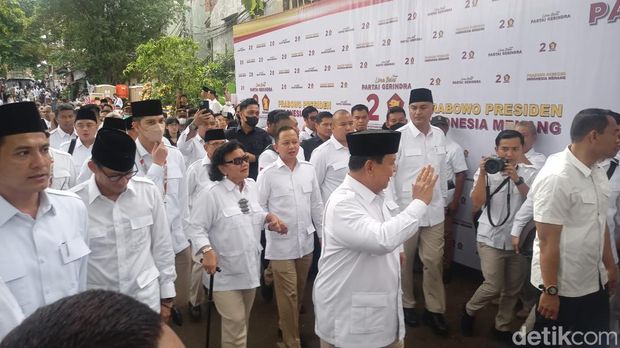 Prabowo Subianto tiba di Perayaann HUT ke-15 Partai Gerindra