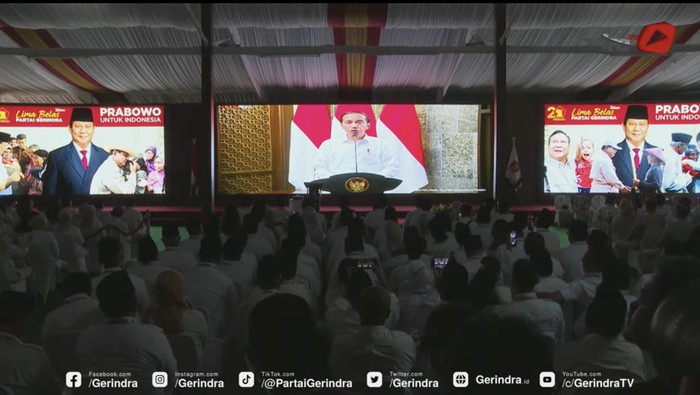 Video ucapan Jokowi di HUT Gerindra