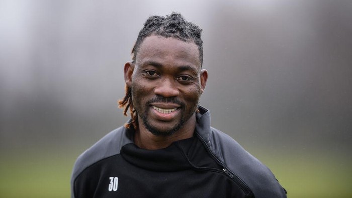 NEWCASTLE UPON TYNE, ENGLAND - JANUARY 28: Christian Atsu during the Newcastle United Training Session at the Newcastle United Training Centre on January 28, 2021 in Newcastle upon Tyne, England. (Photo by Serena Taylor/Newcastle United via Getty Images)