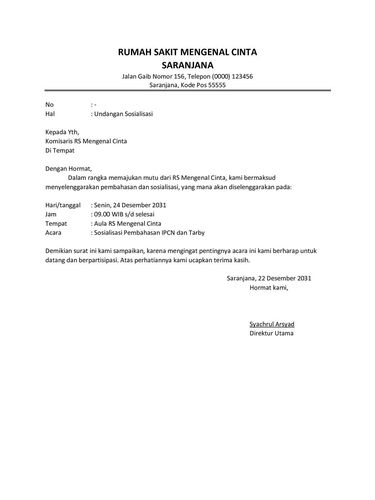 contoh surat dinas