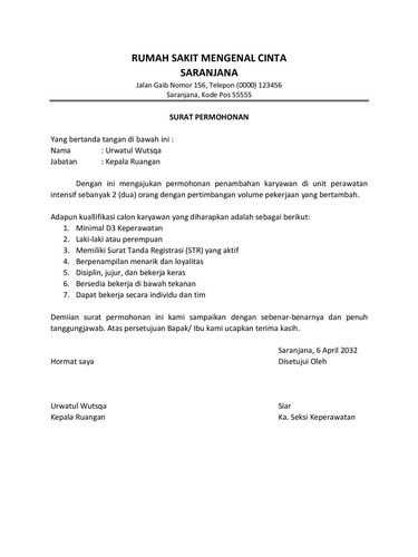 contoh surat dinas