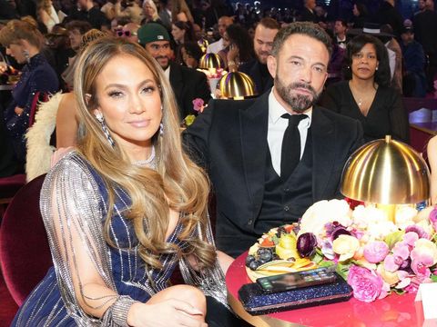 LOS ANGELES, CALIFORNIA - FEBRUARY 05: (L-R) Jennifer Lopez and Ben Affleck attend the 65th GRAMMY Awards at Crypto.com Arena on February 05, 2023 in Los Angeles, California. (Photo by Kevin Mazur/Getty Images for The Recording Academy)